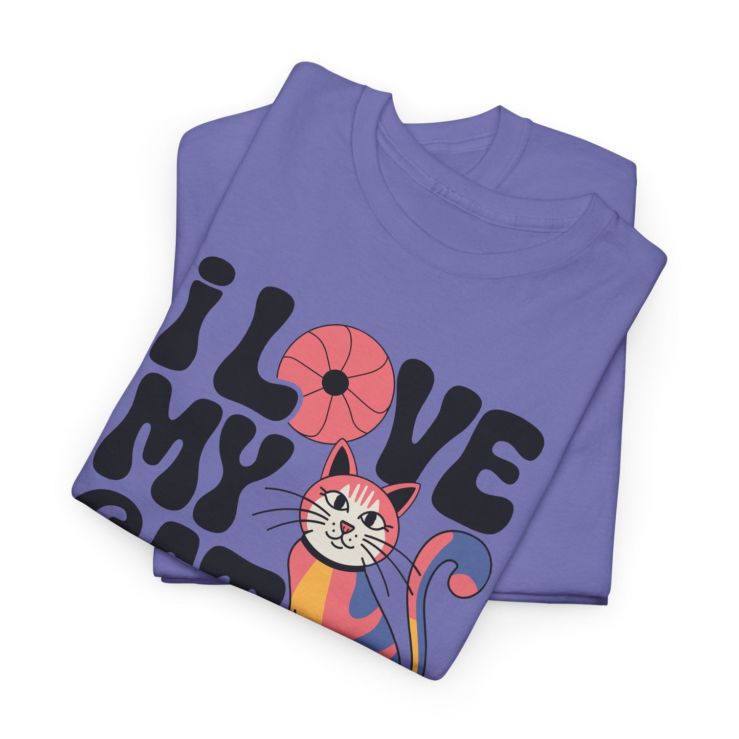 Groovy Love: 1970s Psychedelic Cat Tee