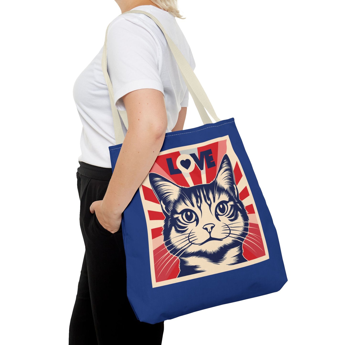 Retro Feline Love Tote Bag