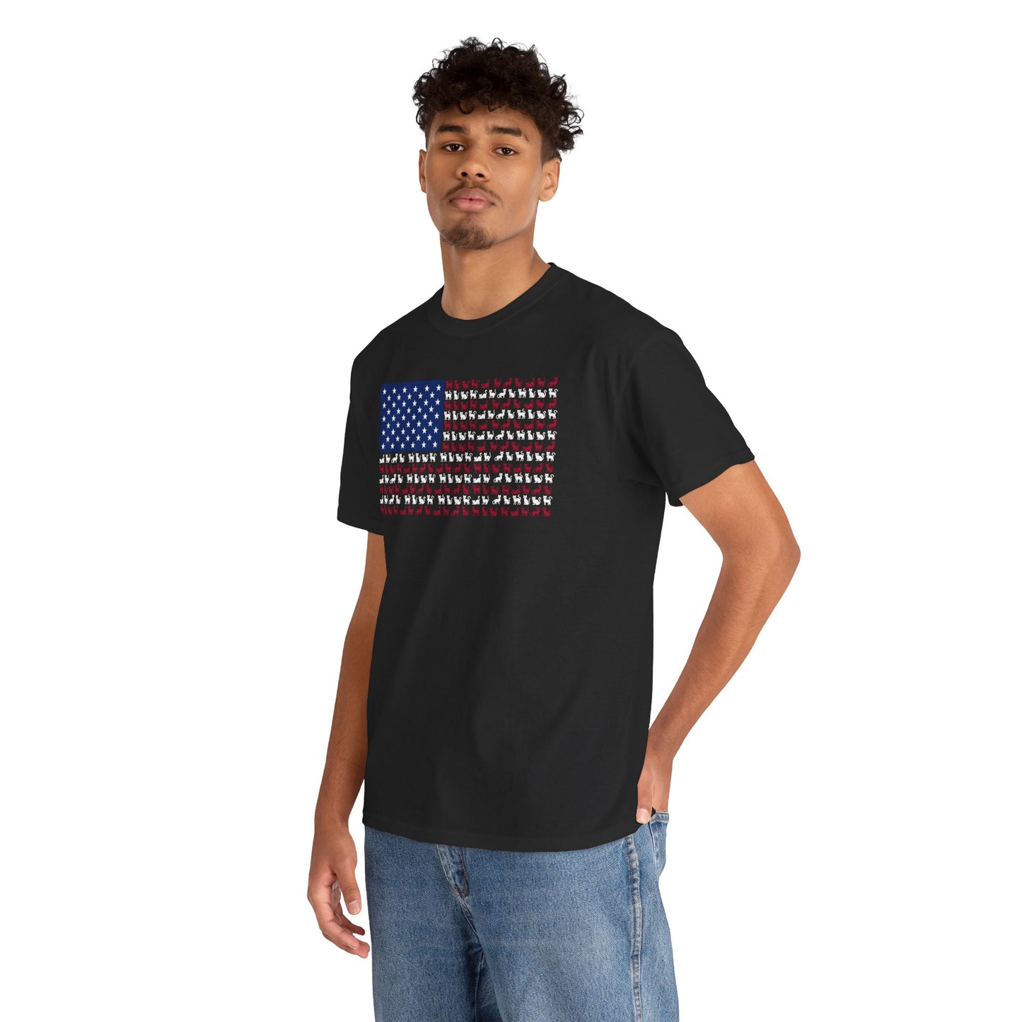 Cat American Flag Unisex Tee