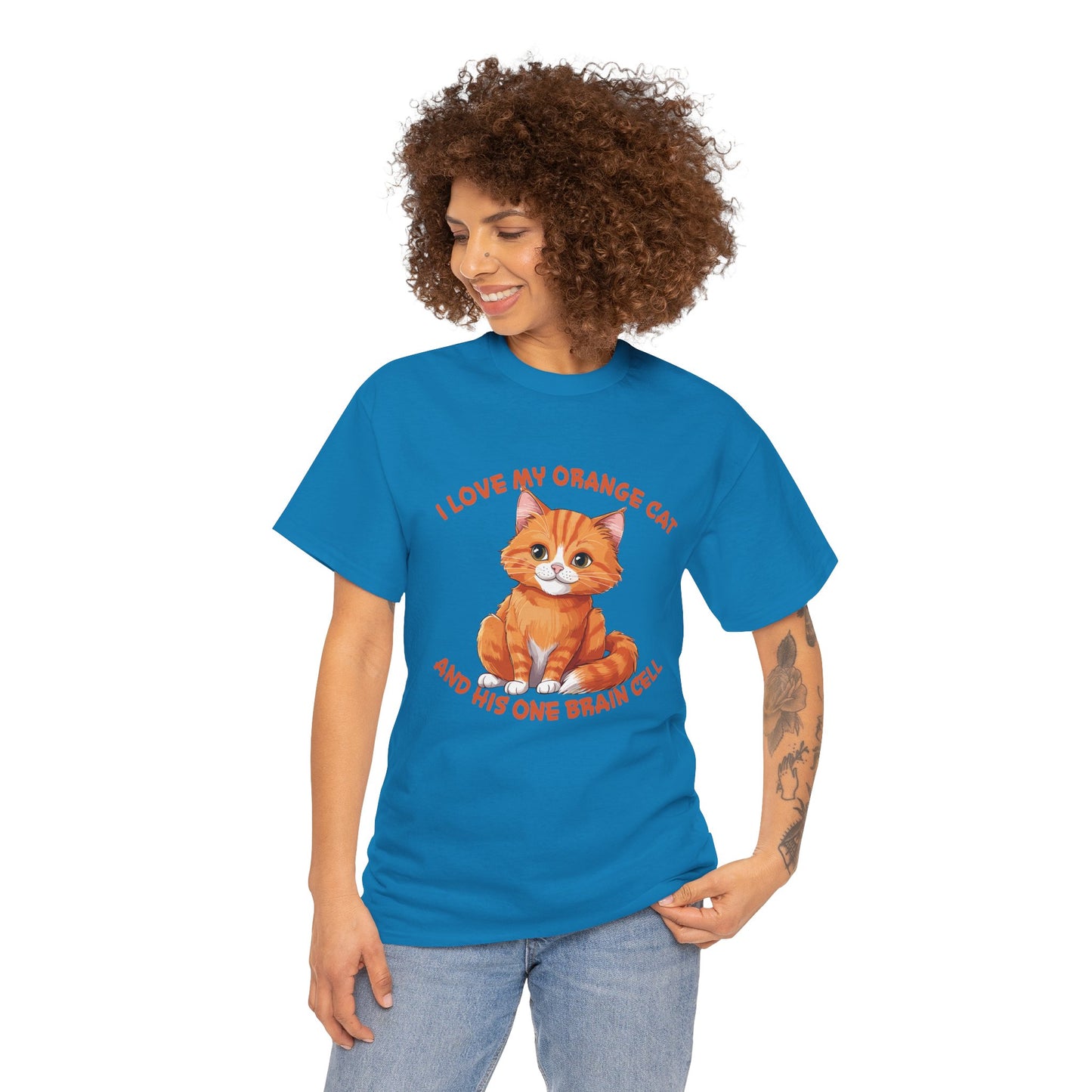 Orange Cat Charm: One Brain Cell Wonder Tee