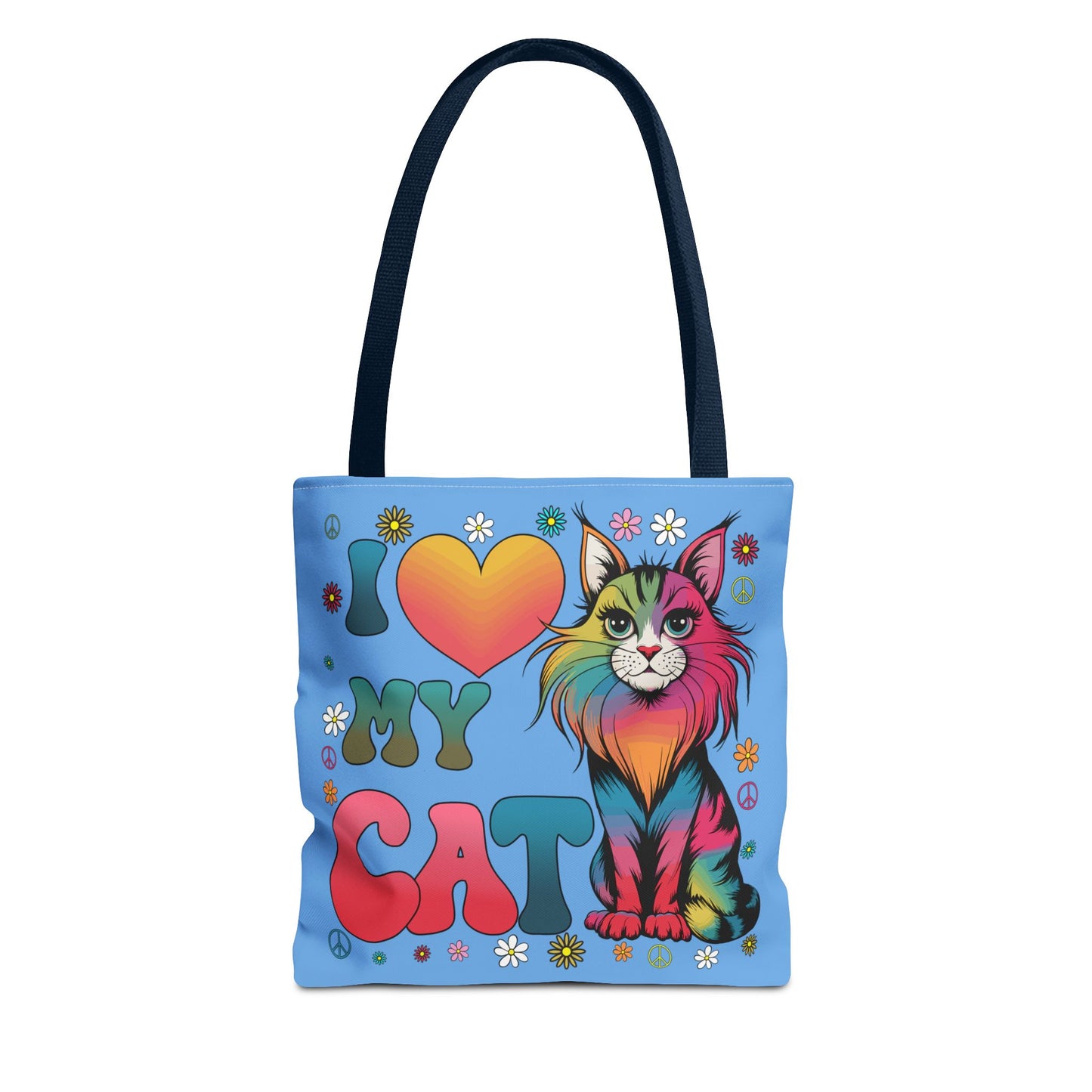 Cat Lover Groovy Tote Bag