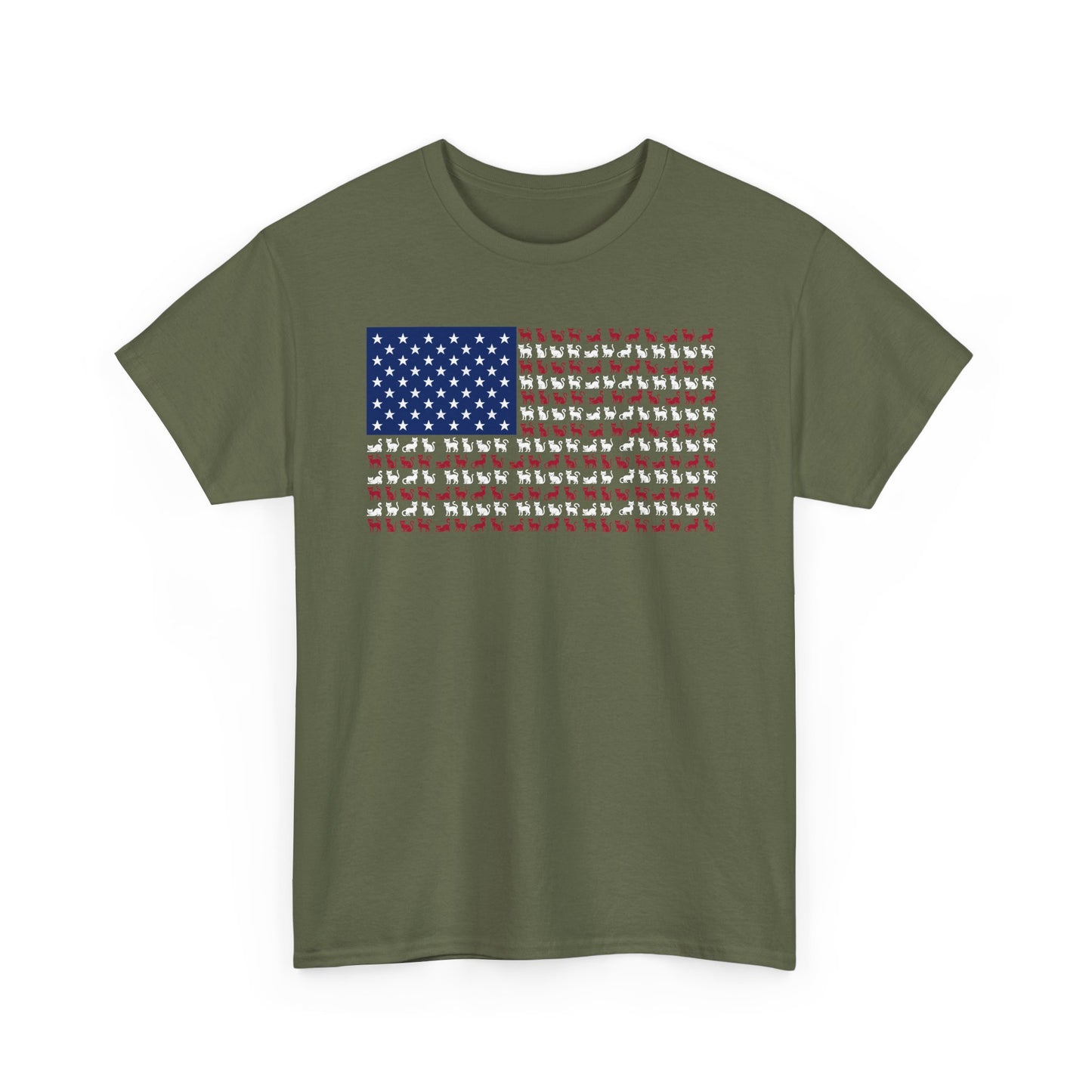 Cat American Flag Unisex Tee