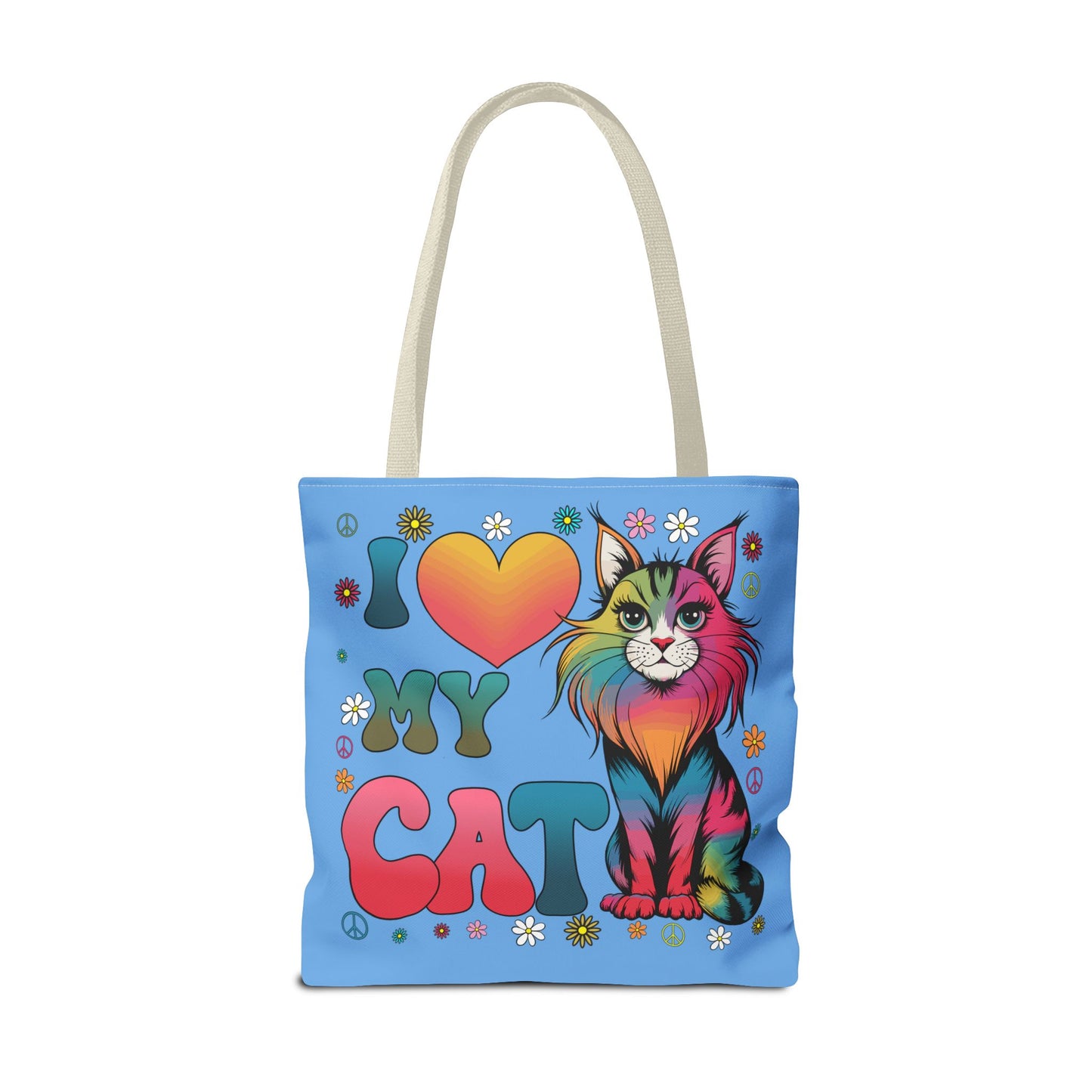 Cat Lover Groovy Tote Bag