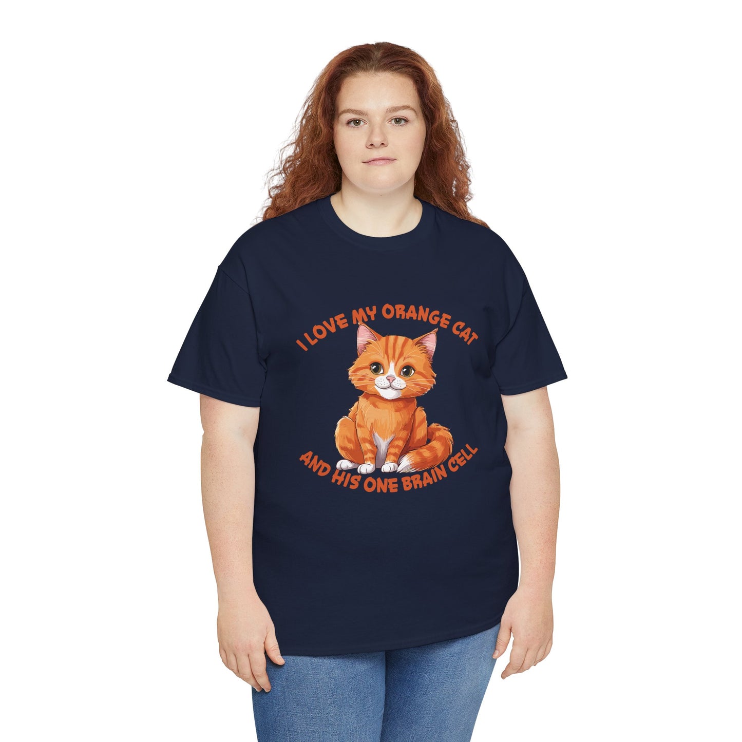 Orange Cat Charm: One Brain Cell Wonder Tee