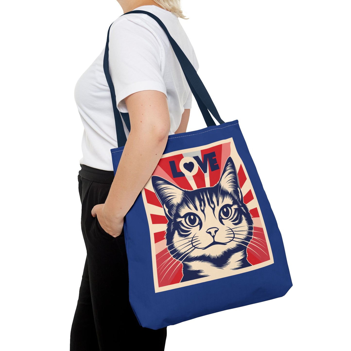 Retro Feline Love Tote Bag