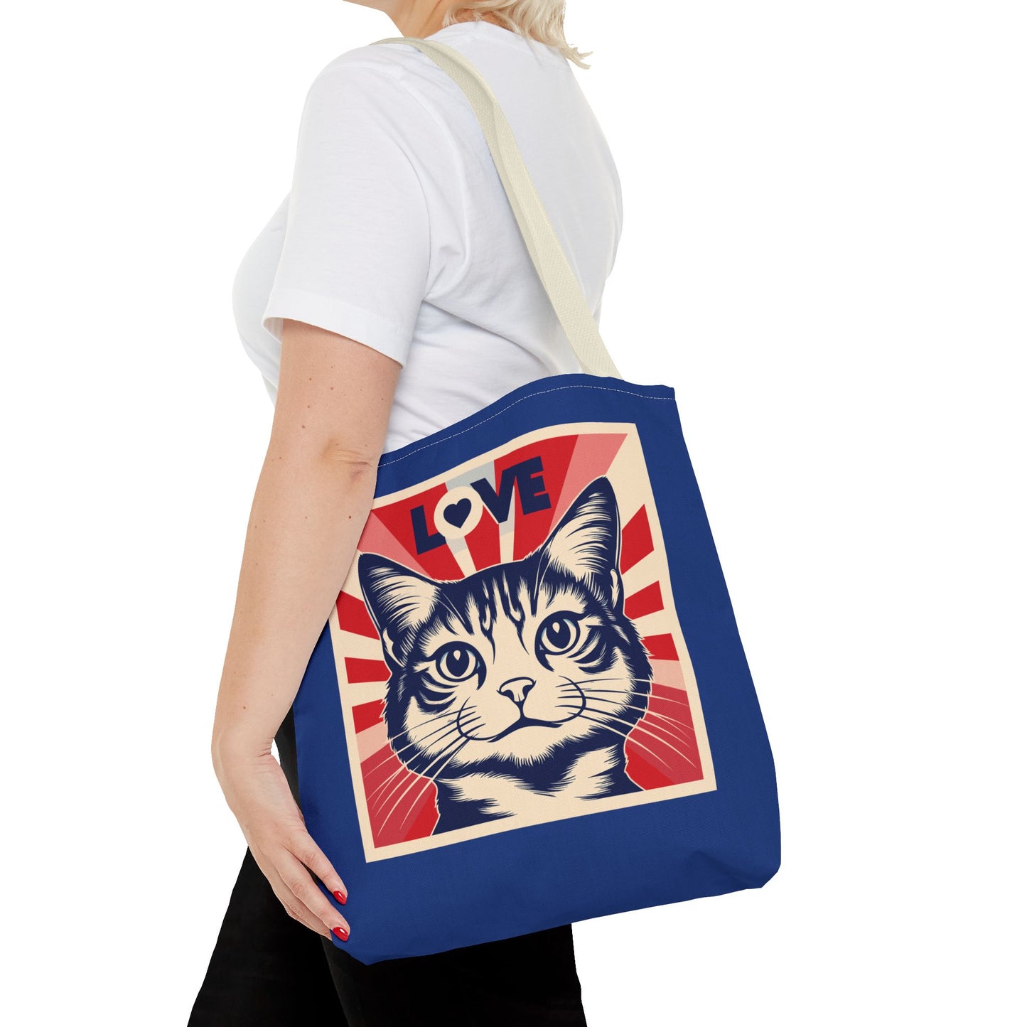 Retro Feline Love Tote Bag