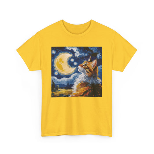 Celestial Feline: Starry Night Dreamscape Tee