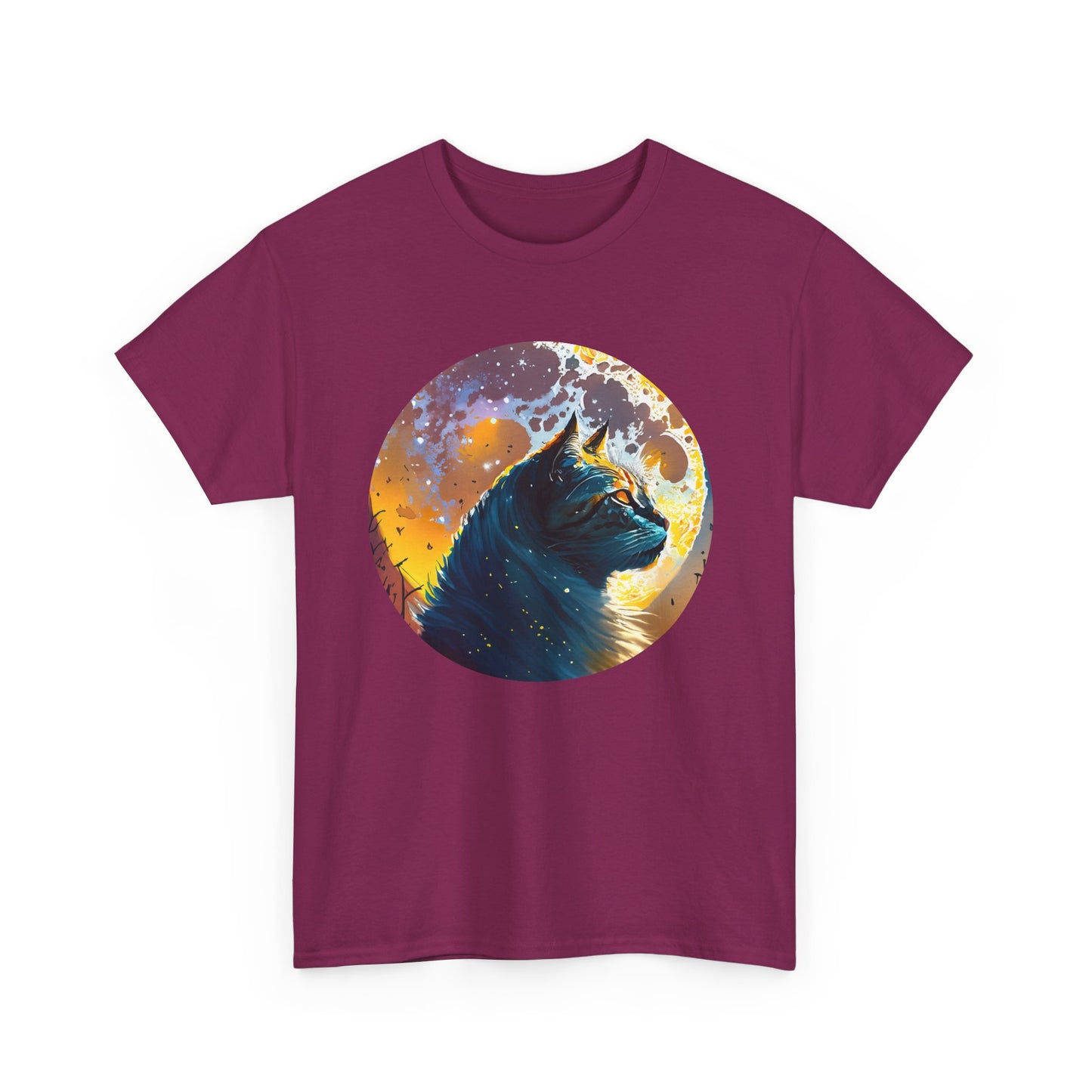 Mystical Black Cat: Enchanted Moonlit Night Tee