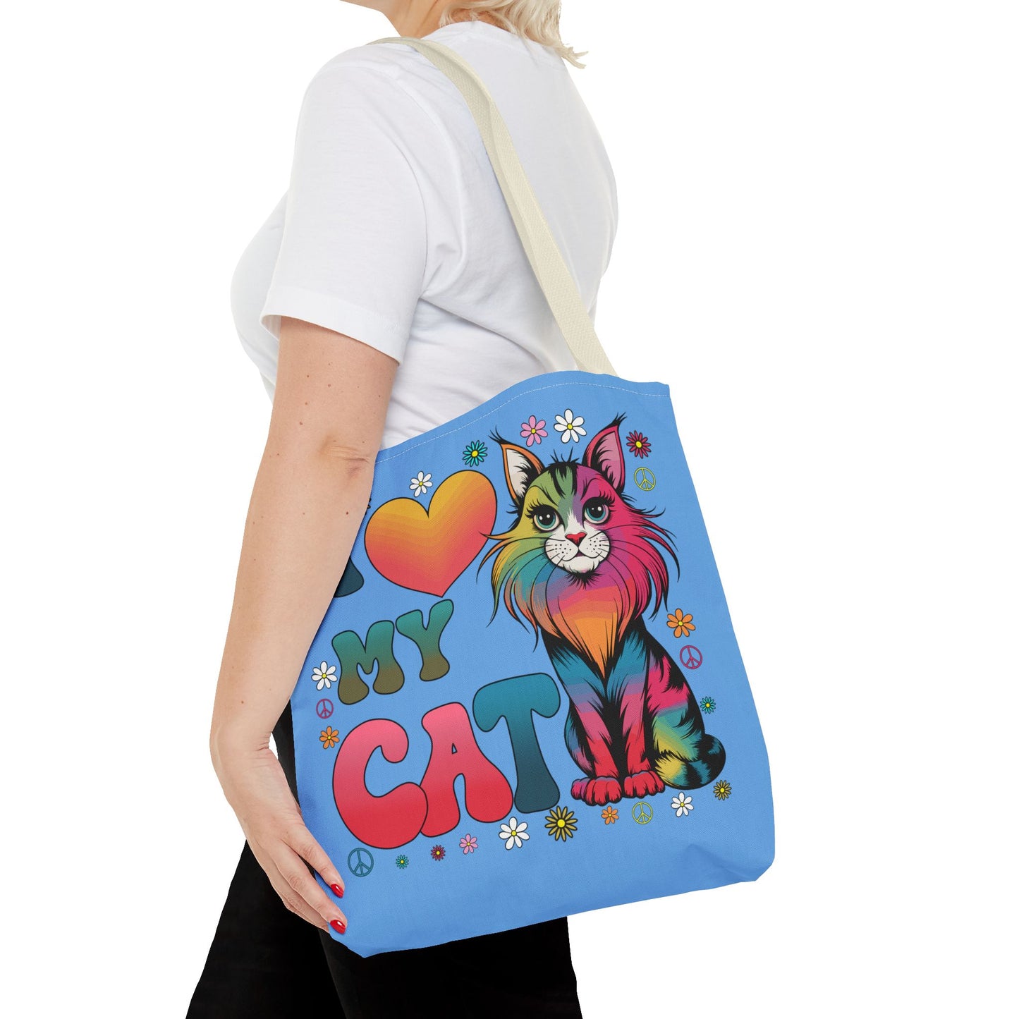 Cat Lover Groovy Tote Bag