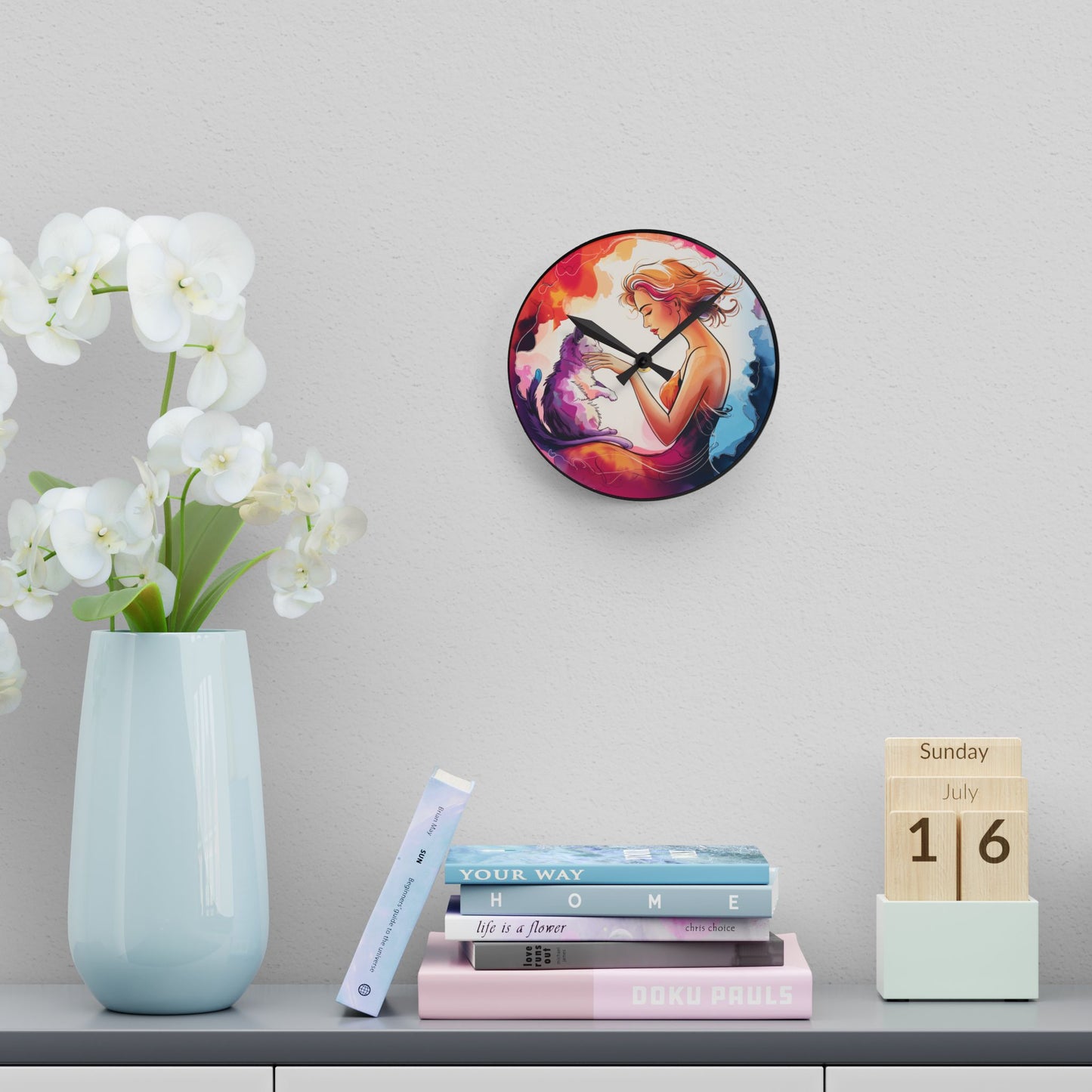 Wall Clock - Whispers of Serenity: Dreamy Art