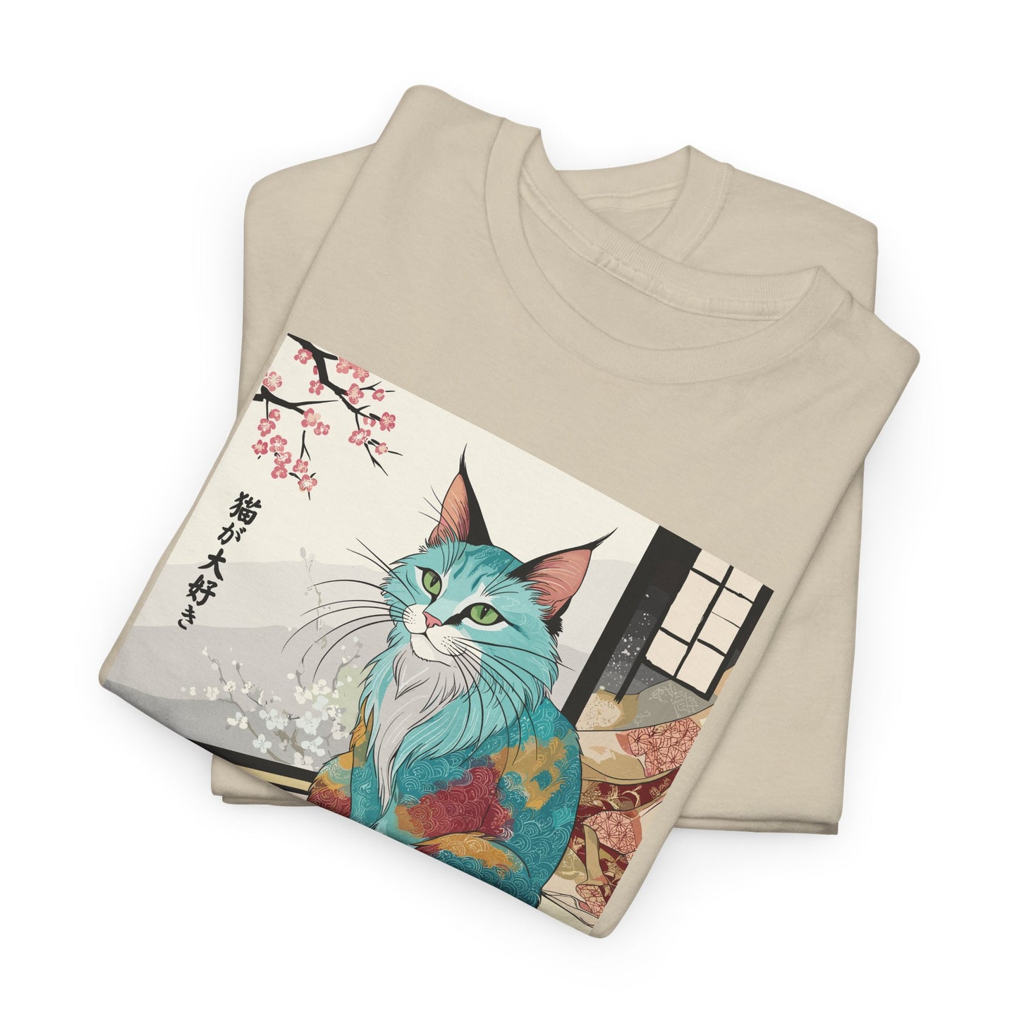 Cat Illustration Unisex Tee - Love Cats Japanese Design