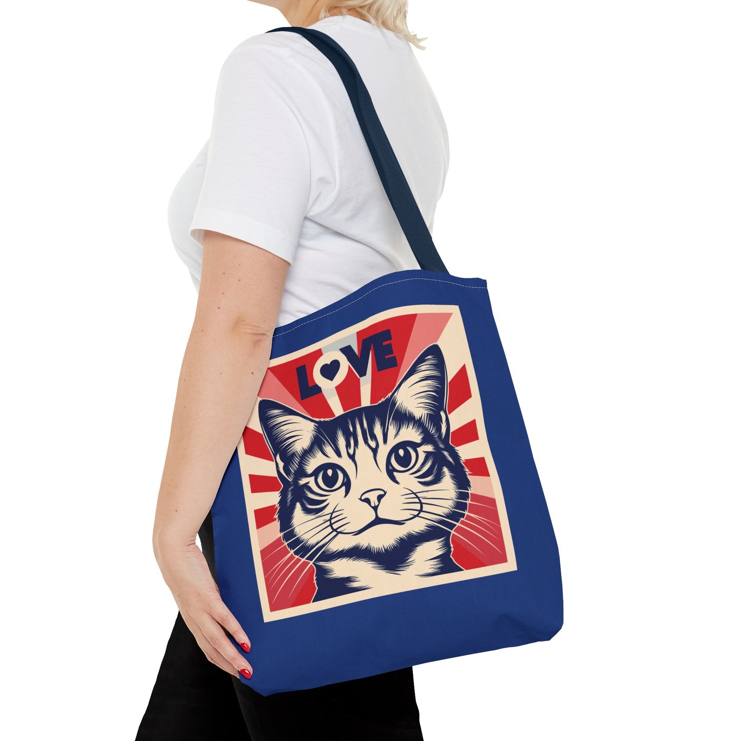 Retro Feline Love Tote Bag